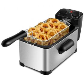 3.2 Quart Electric Stainless Steel Deep Fryer with Timer