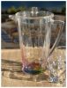 2.5 Quarts Water Pitcher with Lid, Rainbow Design Unbreakable Plastic Pitcher, Drink Pitcher, Juice Pitcher with Spout BPA Free