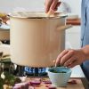 Cook + Create 12qt Enamel on Steel Stockpot with Lid - Almond