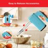 5-Speed Lightweight Electric Hand Mixer with Dough Hooks, Beaters, & Storage Base + Simple Eject Button, 5 Speeds + Turbo, Retro Blue